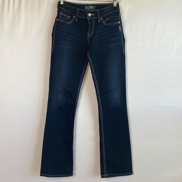 Silver Jeans Suki Mid Slim Boot mid rise cotton blend jeans size W26 L31 - Picture 1 of 11